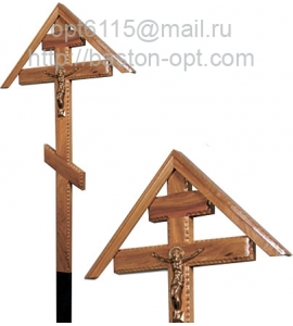 Крест дуб "Домик" резной 2,1х0,9х0,5